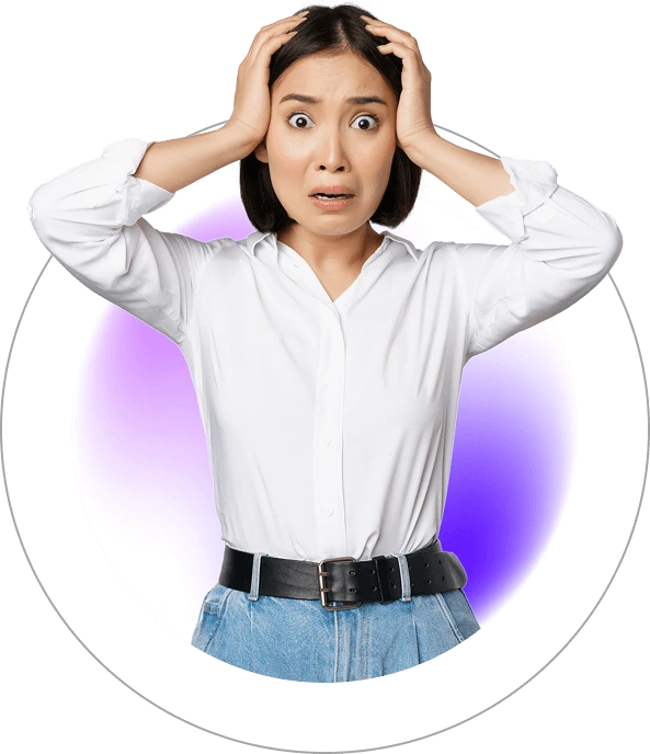Wanita pusing menghadapi masalah bisnis